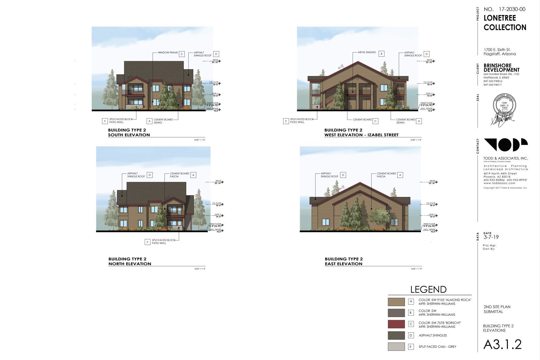 A rendering of an apartment building to be built at North Izabel Street.